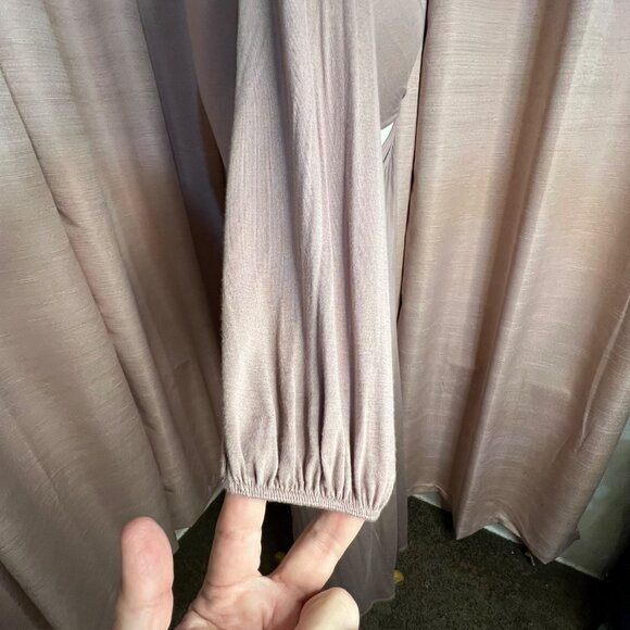 2 Saints Plunging Mauve Size 00/S Sexy Maxi Dress Side Cutouts O-Ring Feminine - Picture 13 of 16